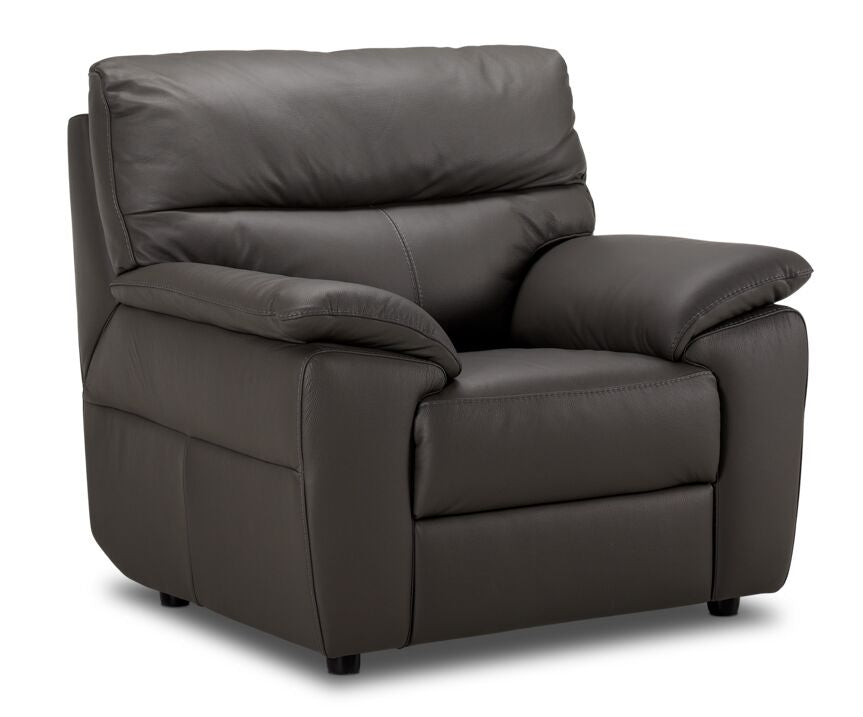 Toscana Leather Chair - Dark Grey