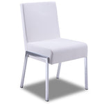 Ellis Side Chair -White, Chrome