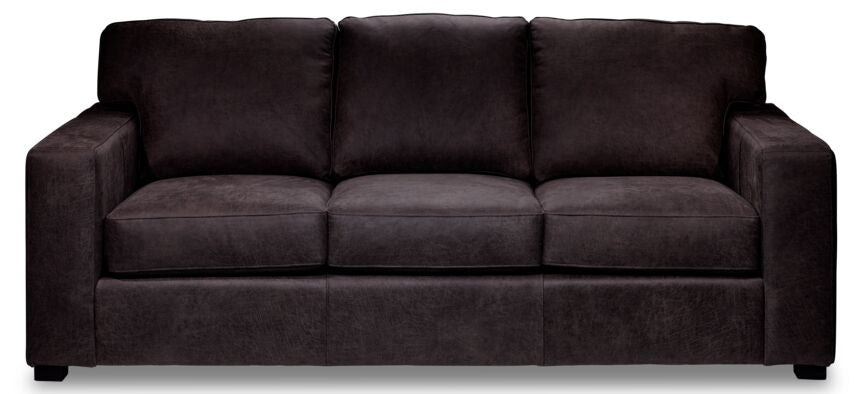 Enrico Leather Sofa - Slate