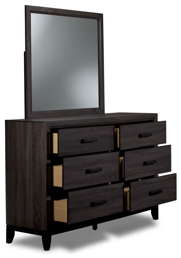 Fog 6-Drawer Dresser - Grey, Black