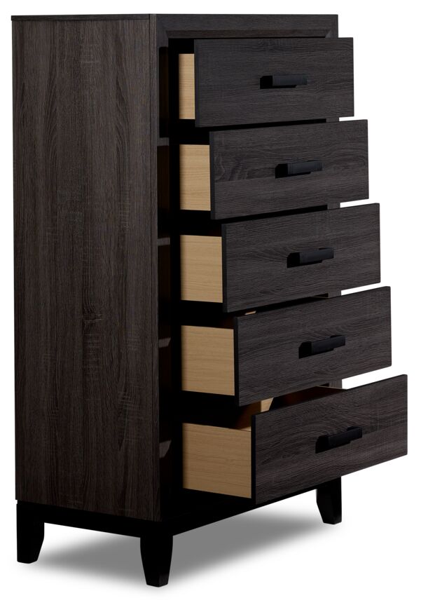 Fog 5-Drawer Chest - Grey, Black