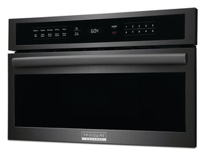 Frigidaire Gallery Four micro-ondes encastrable 1,6 pi³ avec porte rabattable 30 po acier inoxydable noir GMBD3068AD