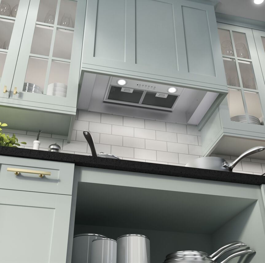 GE Stainless Steel 20" 390 CFM Custom Hood Insert - UVC7300SLSS