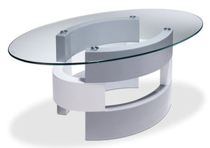 Sadie 47" Table de centre – gris et blanc