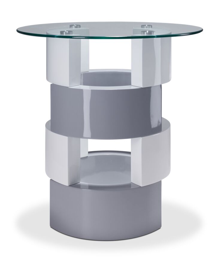 Sadie 24" End Table - Grey and White