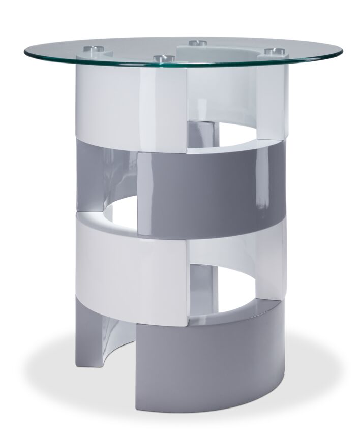 Sadie 24" End Table - Grey and White