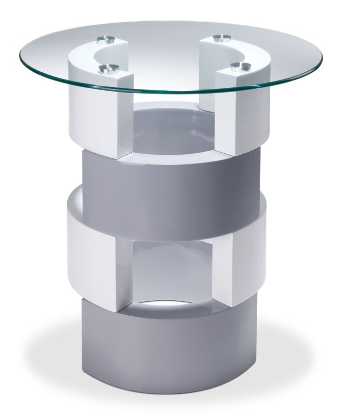 Sadie 24" End Table - Grey and White