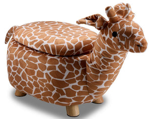 Tabouret de rangement girafe – brun