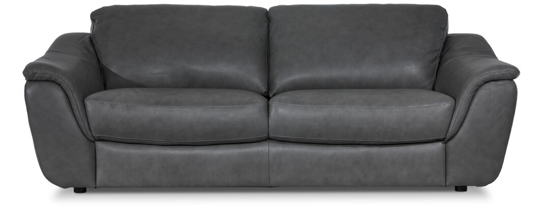 Harris Leather Sofa and Loveseat Set - Grey