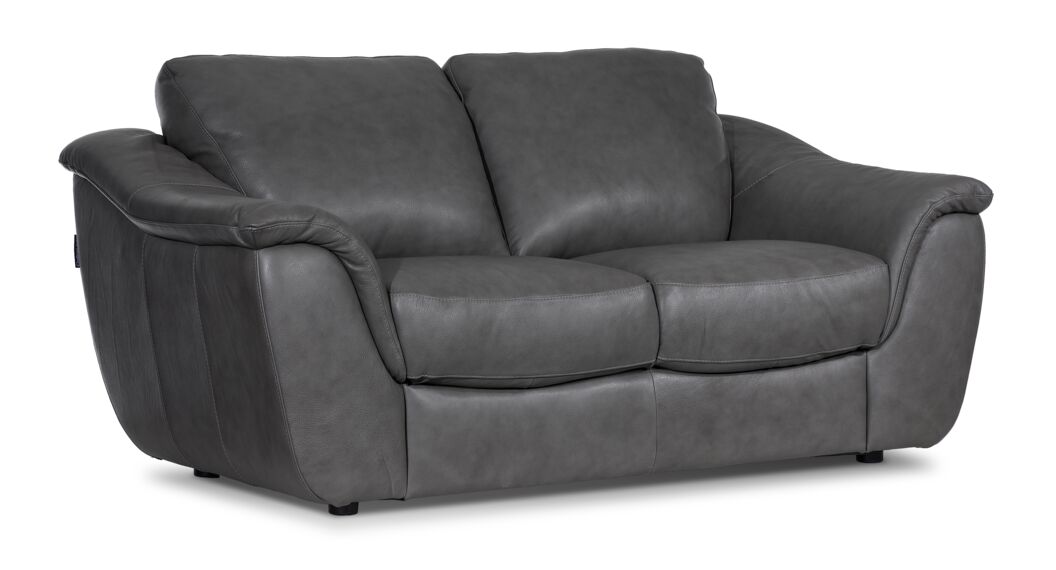 Harris Leather Sofa, Loveseat and Chair Set - Grey