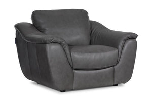 Harris Fauteuil en cuir – gris