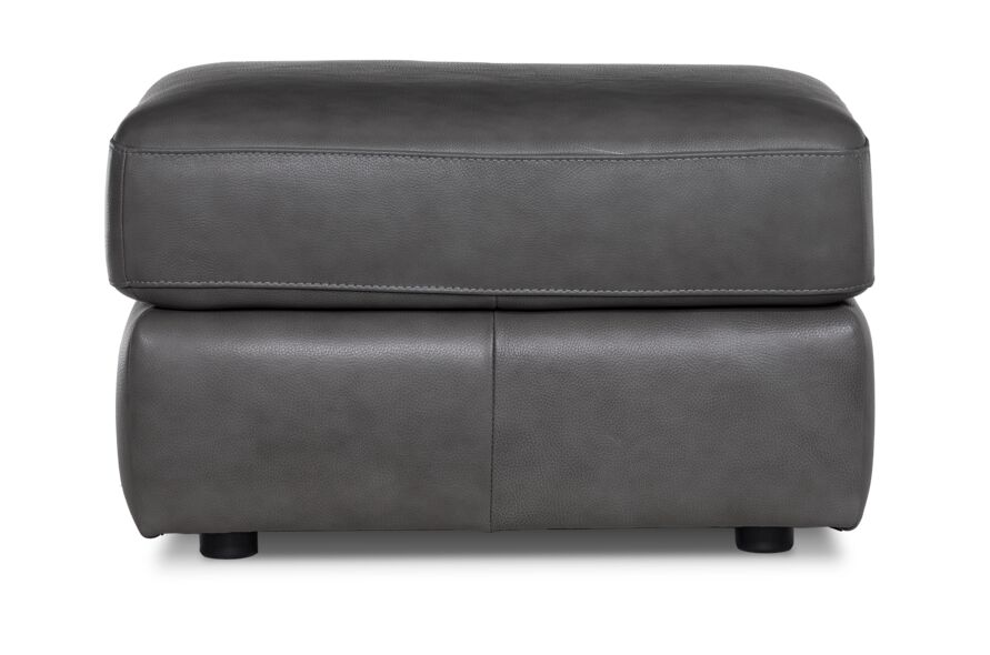 Harris Leather Ottoman - Grey