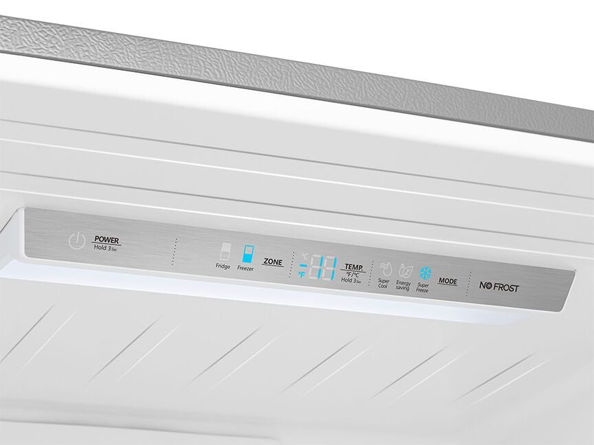 Hisense Fingerprint Resistant Titanium 32" Counter-Depth Bottom Mount Fridge (17 Cu.Ft) - RB17A2CSE temperature controls