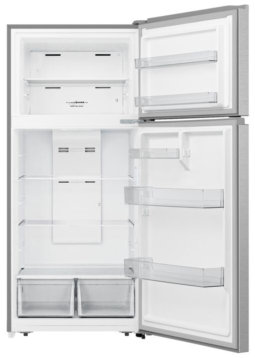 Hisense 30" 18 Cu. Ft. Fingerprint Resistant Silver Top-Freezer Refrigerator - RT18A2FSD