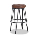 Hope Swivel Bar Height Stool - Black, Bravo Cognac