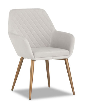 Jayna Chaise avec bras – champagne doré, lin Antonio