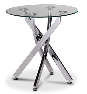 Kate Table de bout - verre et chrome