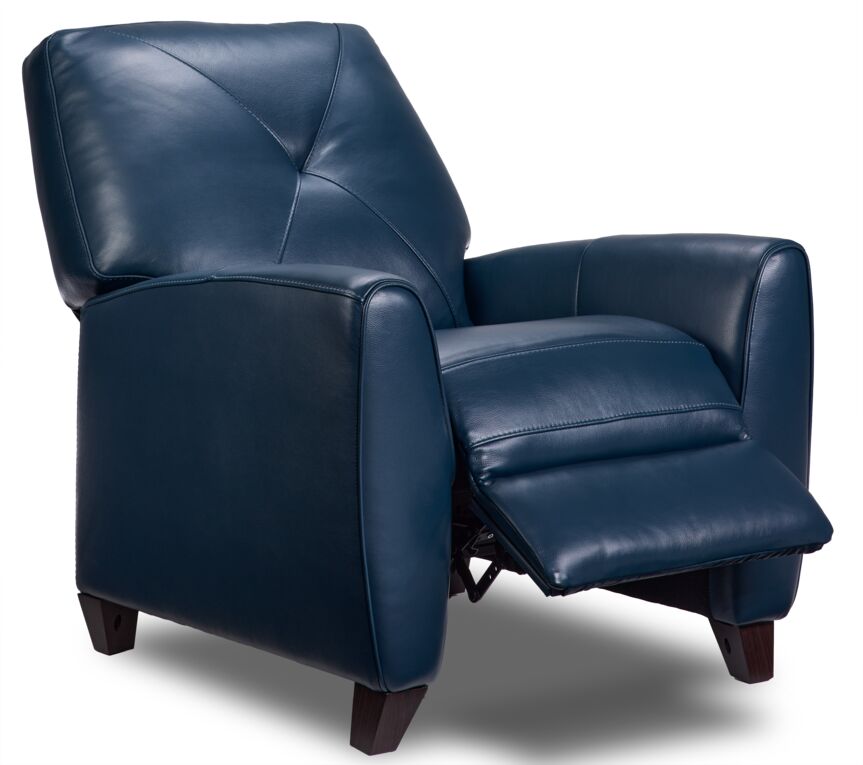 Kendra Leather Recliner - Royal Blue
