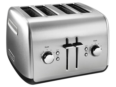 KitchenAid® Grille-pain à 4 tranches avec levier manuel acier inoxydable brossé KMT4115SX