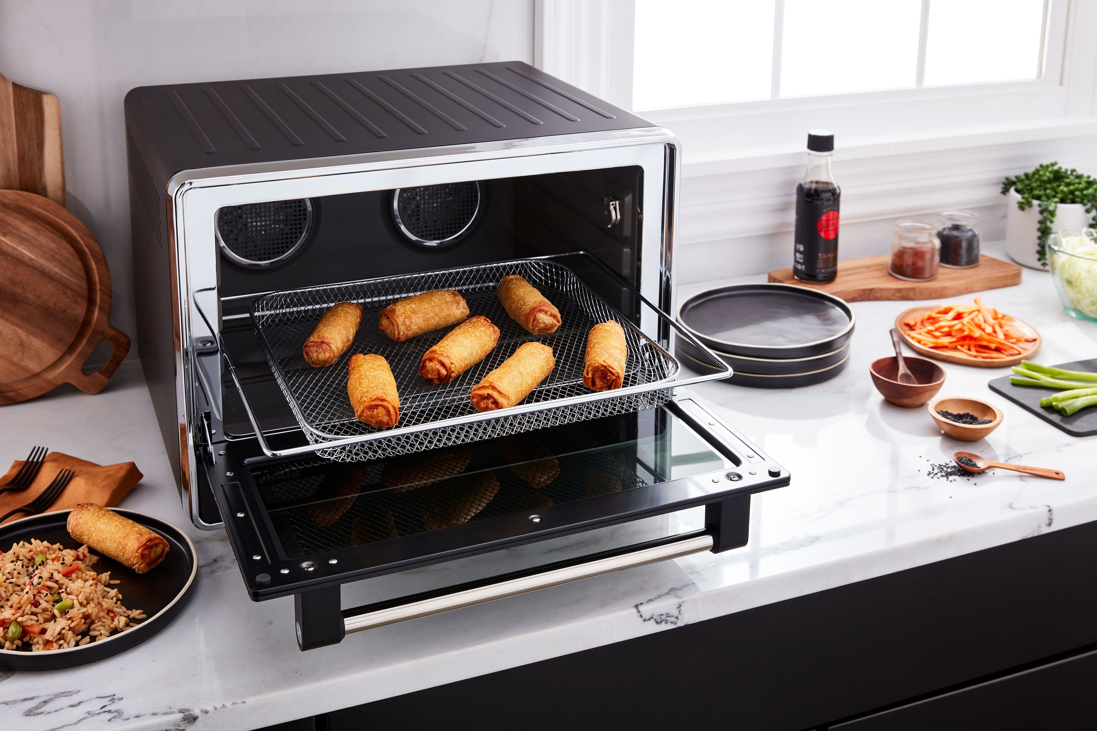 KitchenAid® Black Matte Dual Convection Countertop Oven with Air Fry and Temperature Probe - KCO224BM