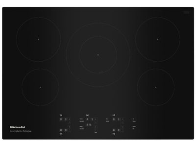 KitchenAid Surface de cuisson à induction par capteur de 5 éléments 30 po noir KCIG550JBL