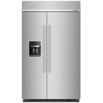 KitchenAid 48" 29.4 Cu. Ft. Fingerprint Resistant Stainless Steel Built-In Side-by-Side Refrigerator - KBSD708MPS