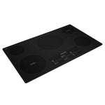 KitchenAid Black 36" Electric Cooktop with 5 Elements and Touch-Activated Controls - KCES956KBL