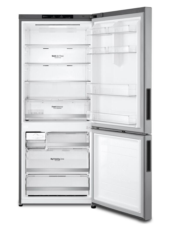 LG 28" 15 Cu. Ft. Platinum SilverCounter-Depth Bottom-Freezer Refrigerator with Door Cooling - LBNC15251V