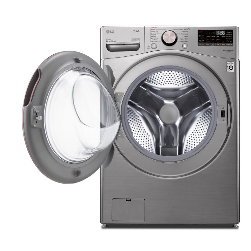 LG Graphite Steel Front Load Steam Washer with AI DD (5.2 Cu. Ft) - WM3850HVA