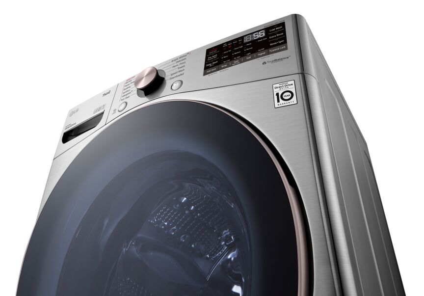 LG Graphite Steel Front Load Steam Washer with AI DD (5.2 Cu. Ft) - WM3850HVA