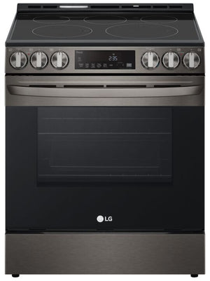 LG Cuisinière intelligente électrique 6,3 pi³ encastrable avec Wi-Fi, convection par ventilateur, friture à air et EasyClean® acier inoxydable noir résistant aux taches LSEL6333D