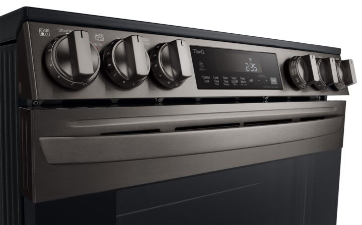 LG Smudge Resistant Black Stainless Steel Smart Wi-Fi Enabled Fan Convection Electric Slide-in Range with Air Fry & EasyClean® (6.3 cu. ft.) - LSEL6333D