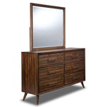 Lotus 6 Drawer Dresser - Wire Brushed Brown