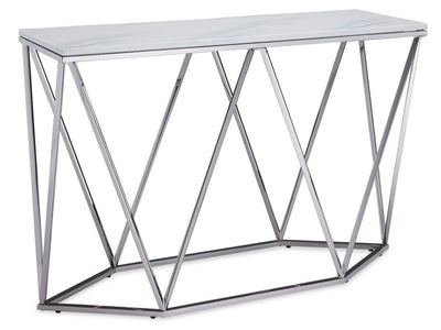 Lynn Table console – marbre et acier inoxydable