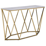 Lynn 48" Sofa Table - Marble and Gold