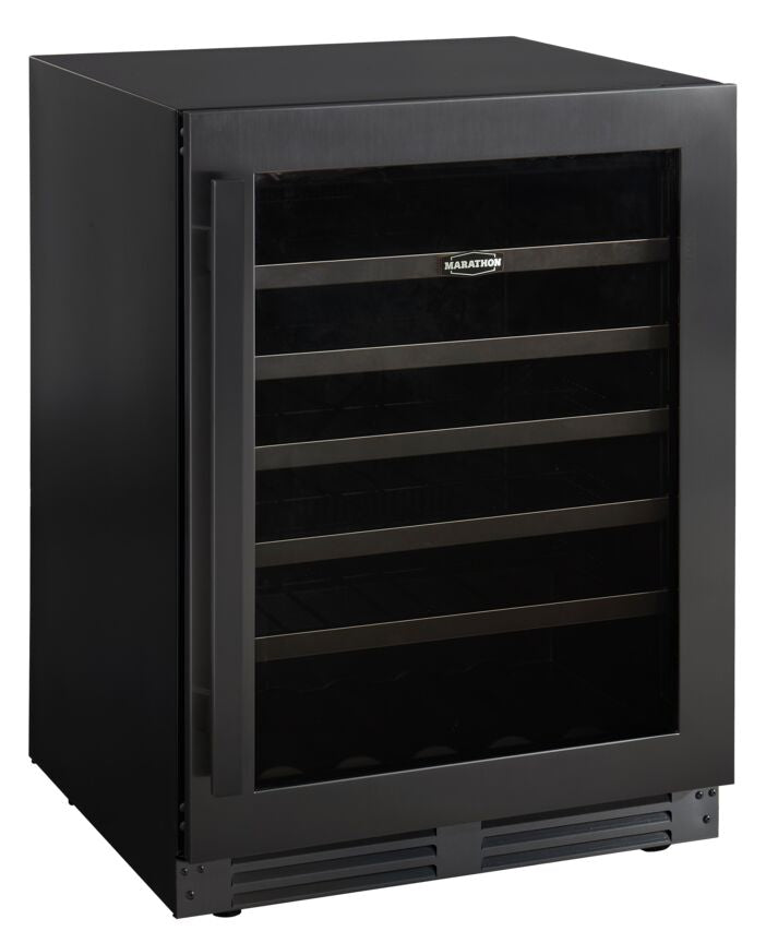 Marathon 24" Black Steel Single Zone Undercounter Convertible Wine/Beverage Cooler (5.4 cu.ft) - MBWC56-BLS