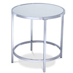 Mira 24" End Table - Mirrored Glass, Silver