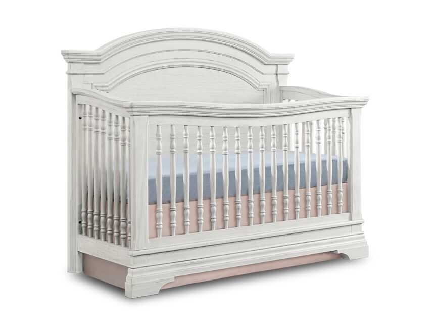 Olivia Arch Top Crib - Brushed White