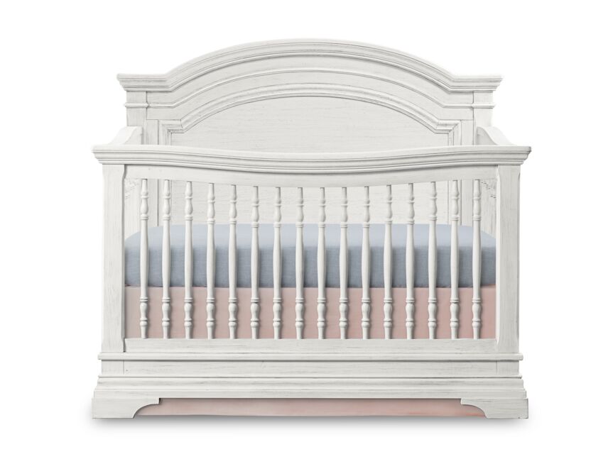 Olivia Arch Top Crib - Brushed White