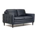 Oscar Leather Loveseat-Blue