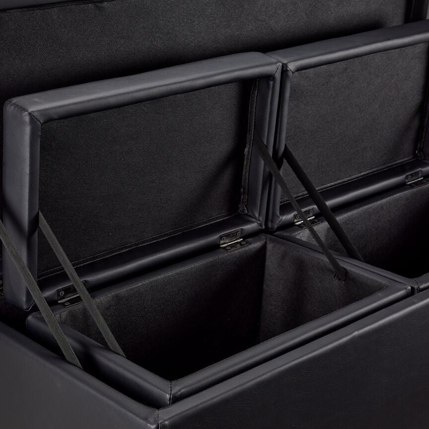 Paloma 3-Piece Ottoman - Black