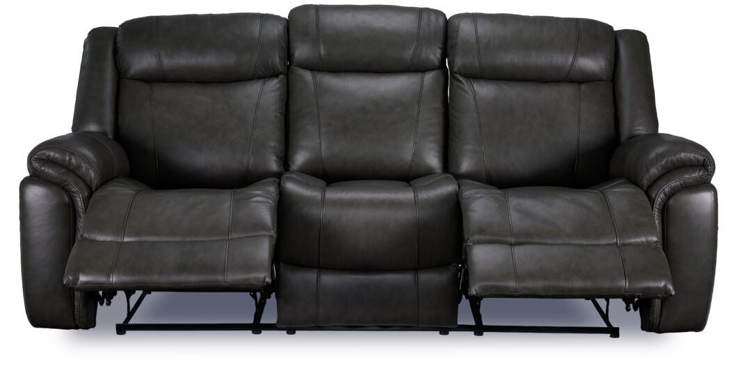 Plaza Leather Reclining Sofa - Grey
