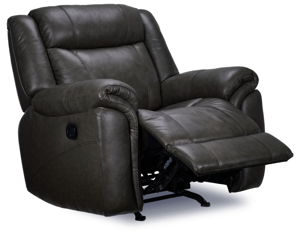 Plaza Leather Rocker Recliner - Grey