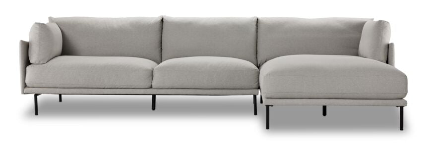 Rai 2 Pc. Sectional with RHF Chaise - Silver