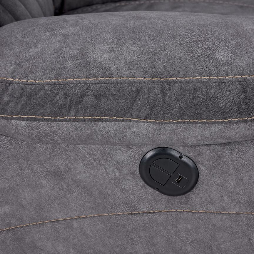 Reyes Power Reclining Loveseat - Grey