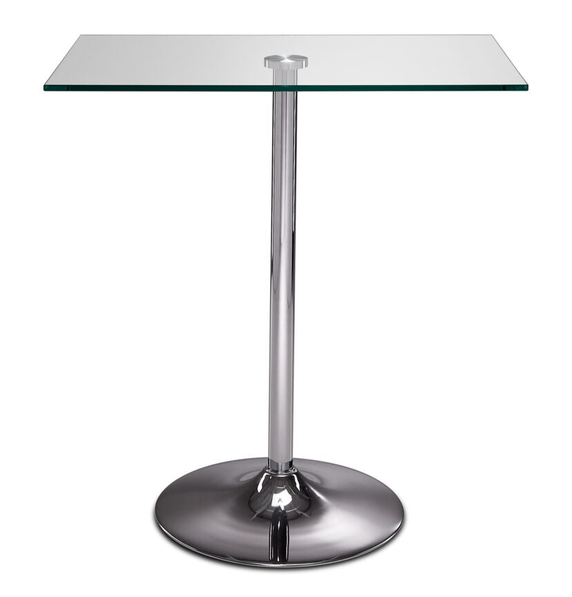 Roxanne Counter Height Rectangular Dining Table - Glass, Chrome