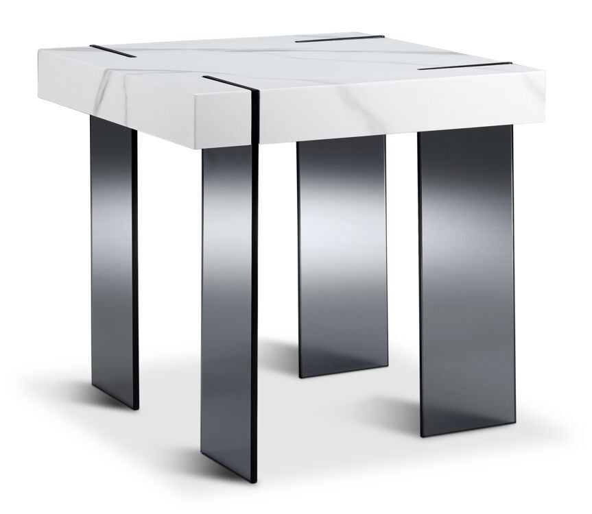 Salerno End Table - White and Black