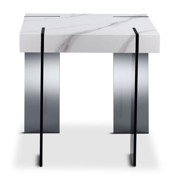 Salerno End Table - White and Black