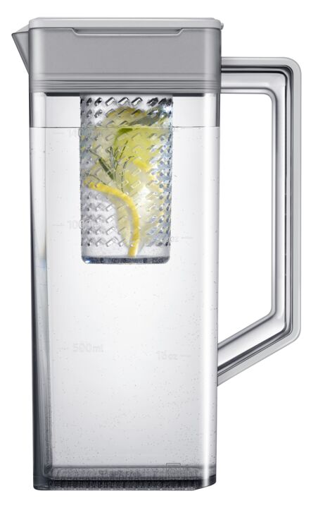 Samsung BESPOKE 36" 4-Door Counter-Depth Refrigerator with Beverage Center and Family Hub (Without Panels) (22.5 cu.ft.) - RF23BB8900ACAC