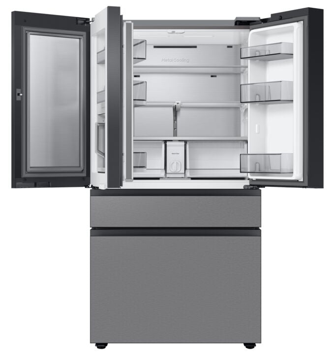 Samsung BESPOKE 36" 22.8 Cu. Ft. Stainless Steel Counter-Depth 4-Door French Door Refrigerator with Beverage Centre - RF23BB8600QLAA